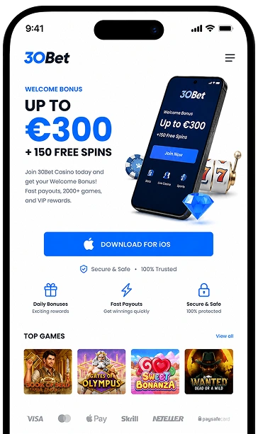 Download 30Bet Casino for iOS.